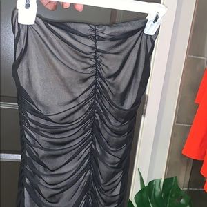 Strapless sheer black dress